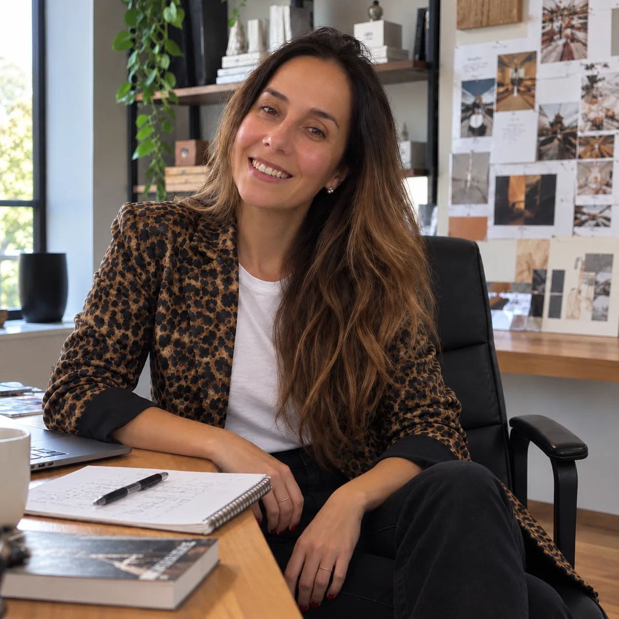 Brenda Castillo en su espacio de trabajo